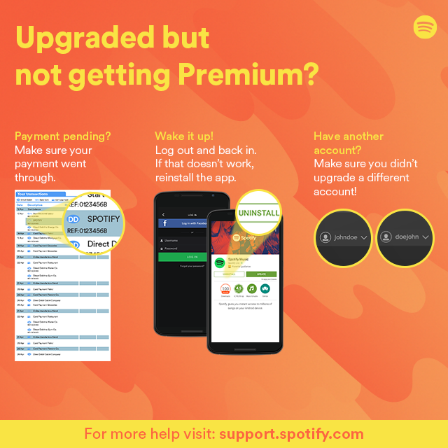 How to upgrade spotify in app